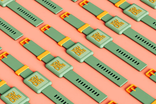 pattern of green Smartwatch warning that it's late