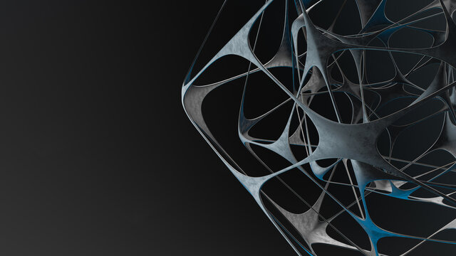 BLACK BACKDROP AND RETICULAR SHAPE