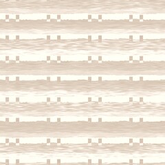 Minimal ecru jute plain horizontal stripe texture pattern. Two tone washed out beach decor background. Modern rustic brown sand color design. Seamless striped distress shabby chic pattern. 
