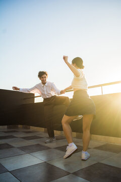 Dancers in a rooftop