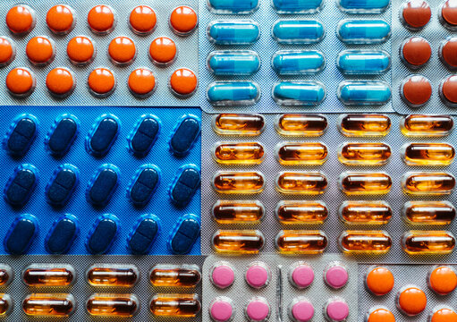 Packaging with medicines.