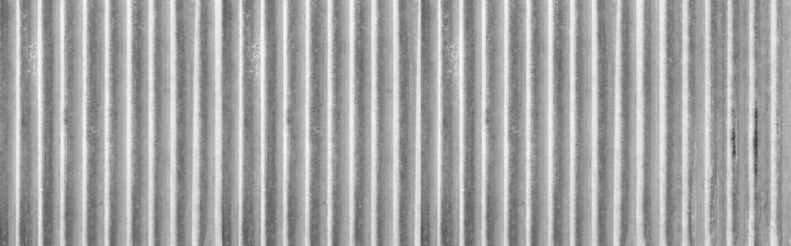 Panorama of White painted galvanized fence texture and background seamless