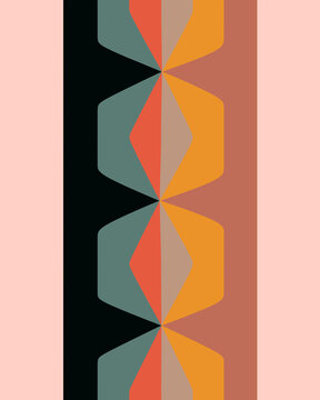 Colorful Geometric Pattern In Warm Colors