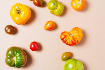 Top view Heirloom tomatoes