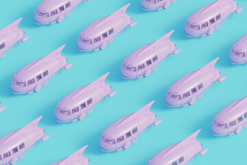 Pink and Blue pattern bus