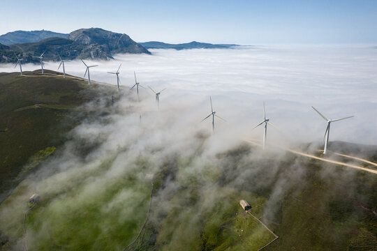 a windfarm in a cloud