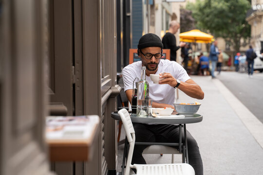 Having A Meal At Cafe Terrace