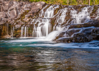 A Section of Sacred Dancing Cascade in Glacier National Park