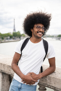 Smiling Man On The Bridge Of Paris