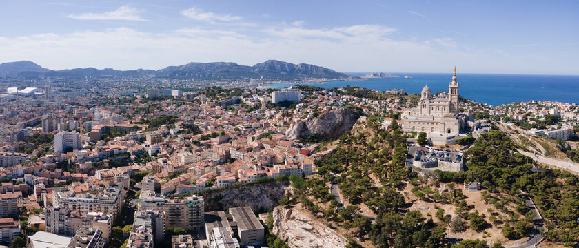 Marseille panorama, France aerial view