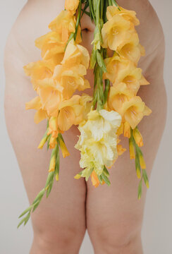 Yellow flowers covering yoni
