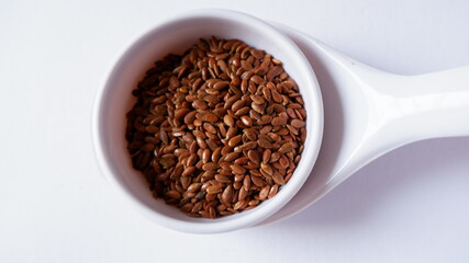  Flexseeds in white small bowl 
