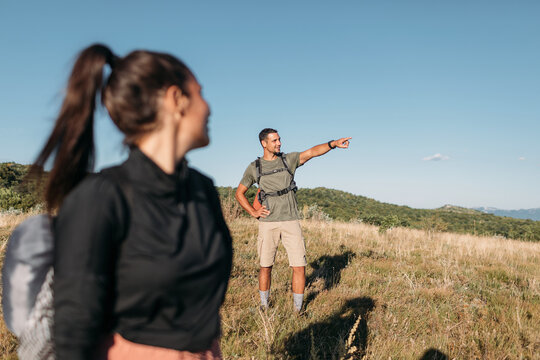 Couple Hiking Outdoors 