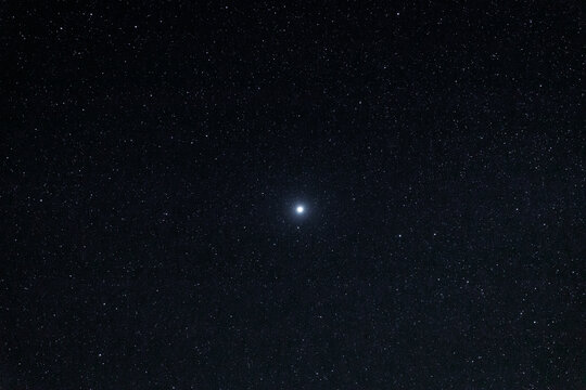 Planet Jupiter in the starry sky