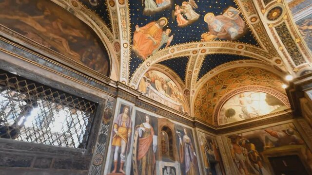 Milan, Italy - The interior painting in Church of San Maurizio al Monastero Maggiore.