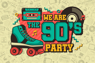 Fototapeta premium 90s style vintage background design
