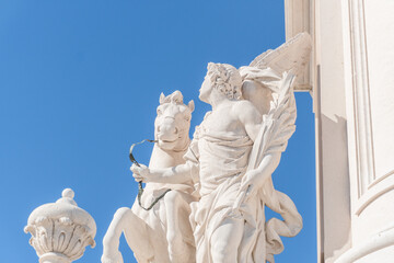 Statue in Praça do Comércio, Lisbon, Portugal