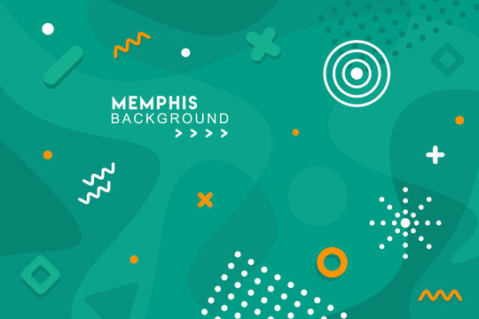 Abstract Background Green Memphis Design