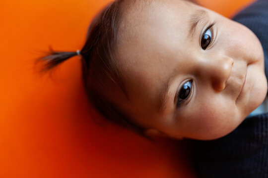 baby close up top view