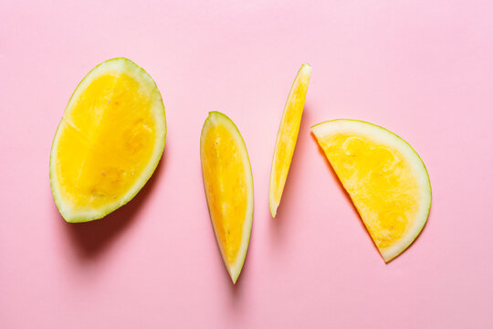 Yellow watermelon slices