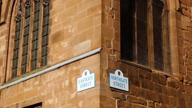 The junction of Eastgate Street and Northgate Street in Chester, England, UK, the former Roman settlement of Deva Victrix