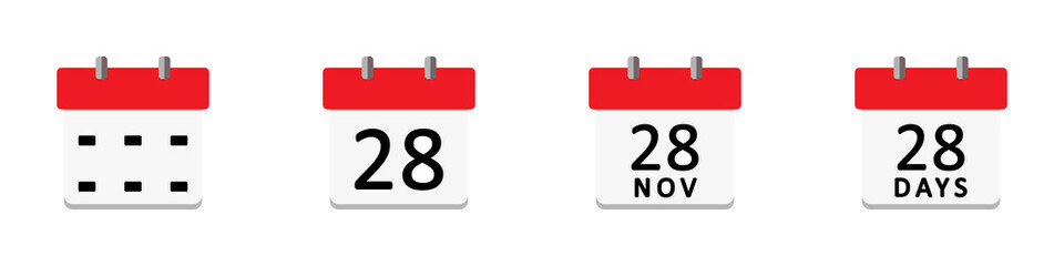 Conjunto de calendarios. Concepto de tiempo en días, semanas y meses. Concepto de agenda. Ilustración vectorial