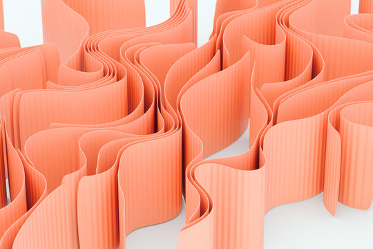 Abstract ribbons pastel 3D rendering