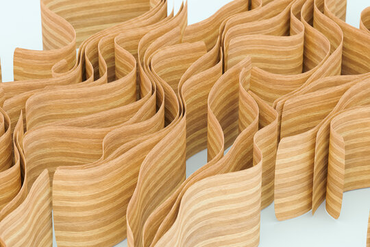 Abstract ribbons 3D rendering
