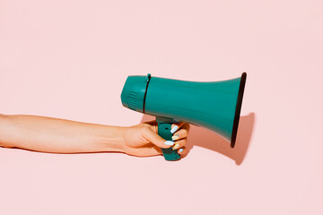 woman with a megaphone in her hand