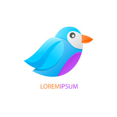 bird colorful logo mascot template