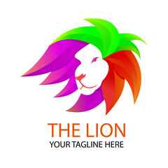 lion head colorful logo