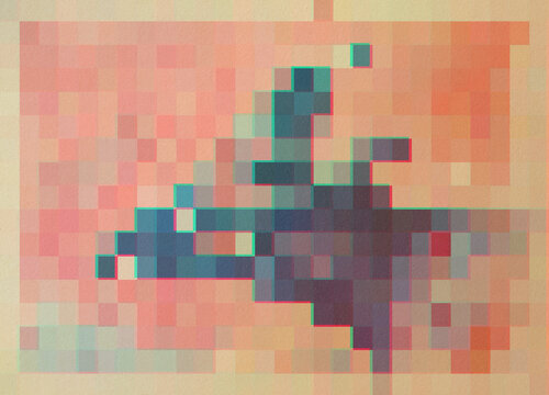 Digital Glitchy Bull Head