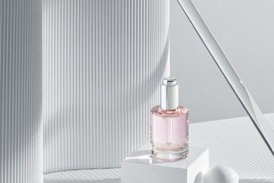 peptides nourishing oil in a glass bottle with dropper