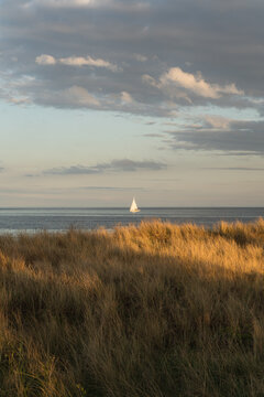 Boat on the sea during sunset
