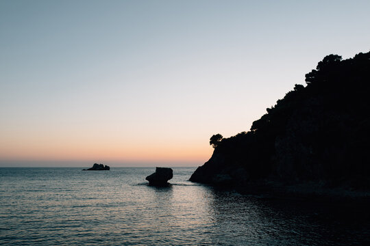 Sunset on NorthWest part of Corfu