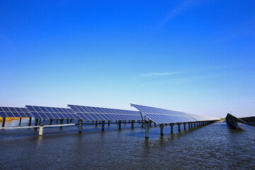 Solar panels on the water