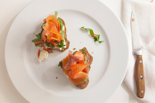Bruschetta with salmon