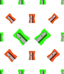 Pencil Sharpener Icon Seamless Pattern, Sharpener
