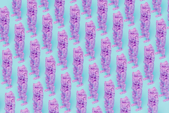 Fototapeta Rows of robots