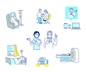 医療　さまざまなシーン　セット