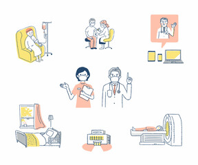 医療　さまざまなシーン　セット