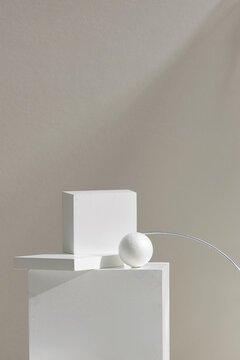 White gray podium minimal studio background