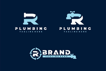 letter R pipe bundle logo