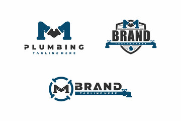 letter M pipe bundle logo