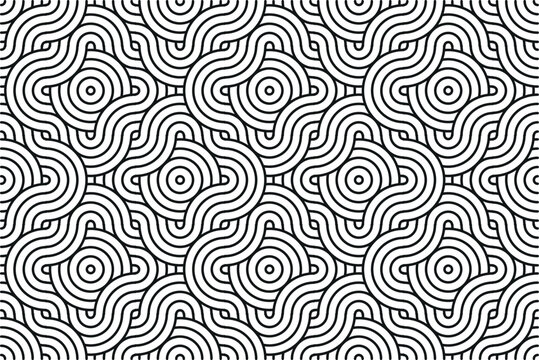 black seamless pattern circle shape