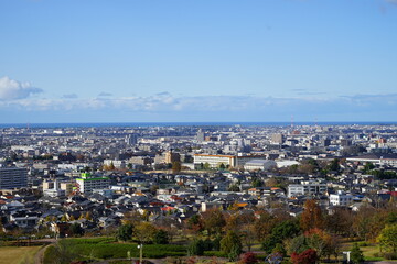 大乗寺丘陵公園から臨む石川県金沢市街