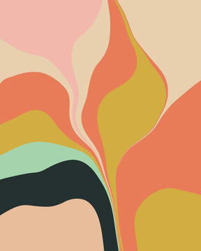 Abstract Flower Bud In Vibrant Tones