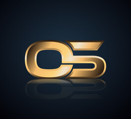 Obraz premium Simple Numbers Logo Vector Gold Metallic On Dark Background 05