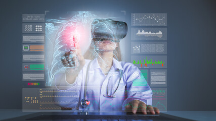 Doctors are analyzing infected lungs through virtual reality technology.   High-tech simulations...