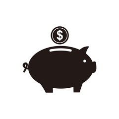 Piggy bank icon vector illustration sign